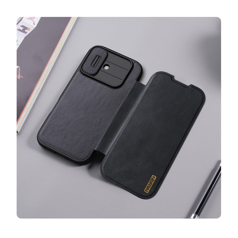 Nillkin Qin Book PRO tok Apple iPhone 17 Fekete