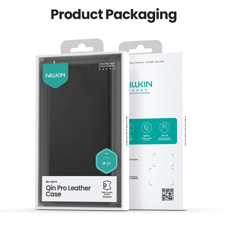Nillkin Qin Book PRO tok Apple iPhone 17 Fekete