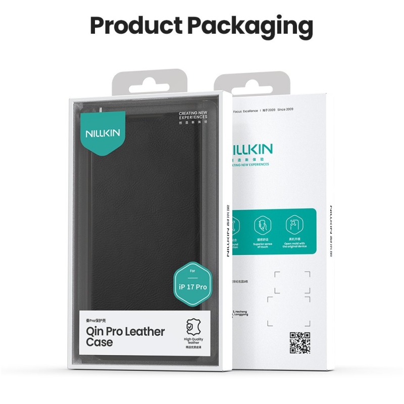 Nillkin Qin Book PRO tok Apple iPhone 17 Pro barna színű tokhoz