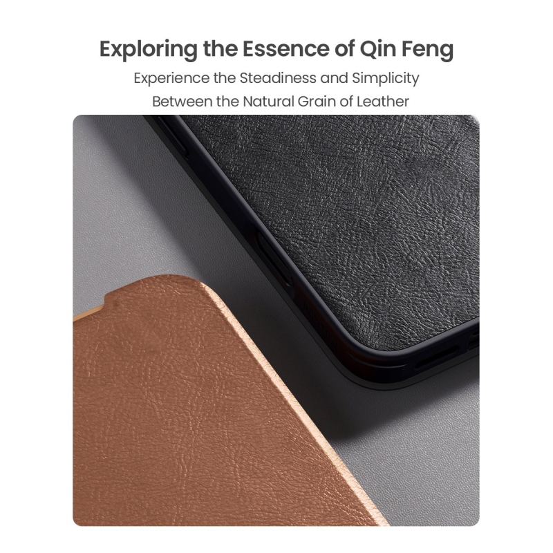 Nillkin Qin Book PRO tok Apple iPhone 17 Pro Max barna színű tokhoz