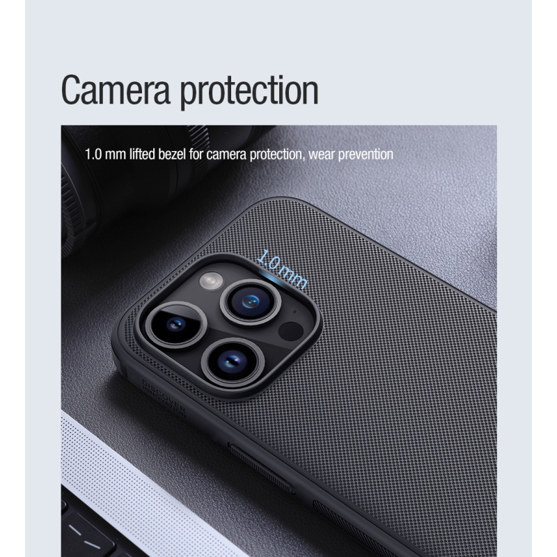 Nillkin Super Frosted PRO mágneses hátlap az Apple iPhone 15 Pro készülékhez Fekete