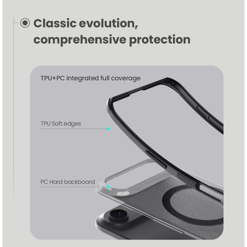 Nillkin Super Frosted PRO mágneses hátlap az Apple iPhone Air készülékhez Átlátszó fekete