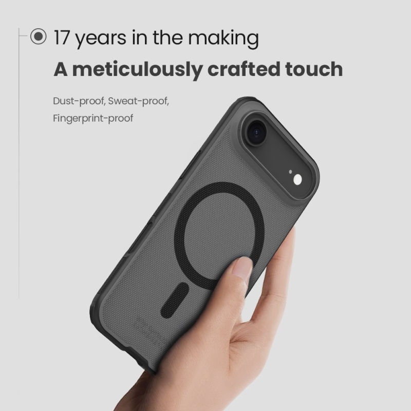 Nillkin Super Frosted PRO mágneses hátlap az Apple iPhone Air készülékhez Átlátszó fekete