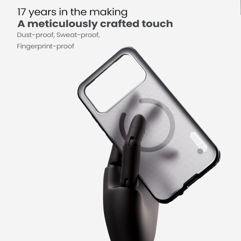 Nillkin Super Frosted PRO mágneses hátlap Poco F8 Ultra átlátszó fekete készülékhez