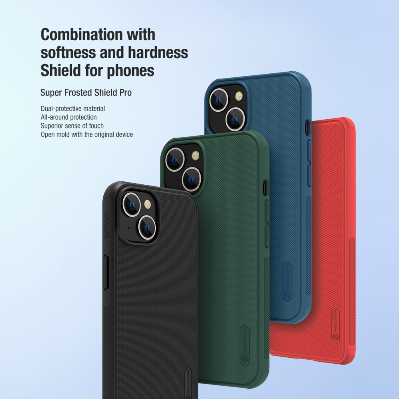 Nillkin Super Frosted PRO hátlap Apple iPhone 13/14 fekete (logó kivágás nélkül)