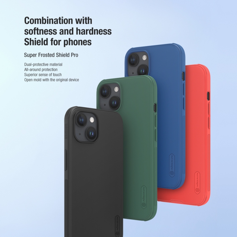 Nillkin Super Frosted PRO hátlap Apple iPhone 15 fekete (logó kivágás nélkül)