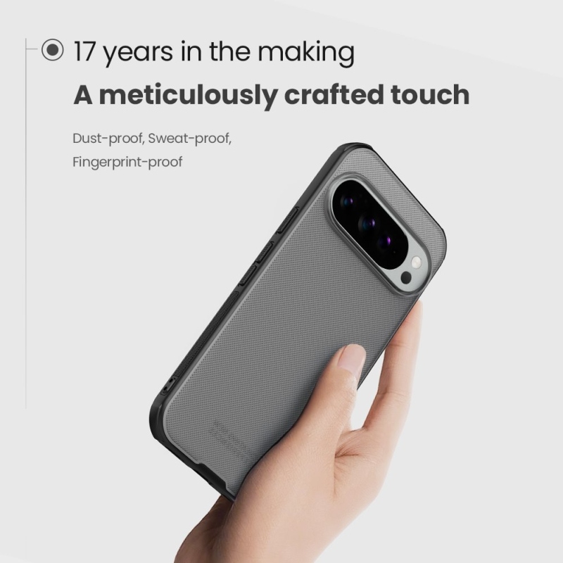 Nillkin Super Frosted PRO hátlap a Google Pixel 10 Pro XL-hez átlátszó fekete színben