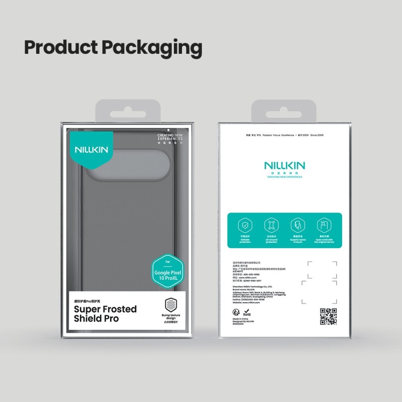 Nillkin Super Frosted PRO hátlap a Google Pixel 10 Pro XL-hez átlátszó fekete színben