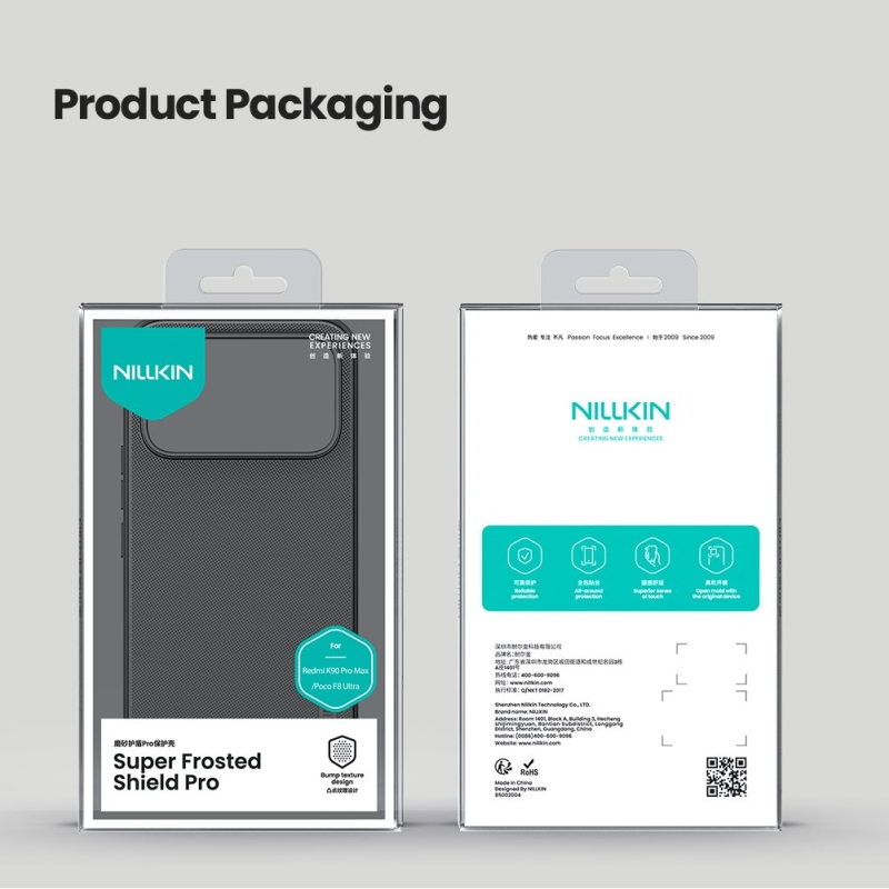 Nillkin Super Frosted PRO hátlap Poco F8 Ultra készülékhez, fekete