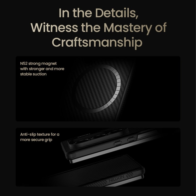 Nillkin Szintetikus szál PRO mágneses toll slot hátsó borító Samsung Galaxy Z Fold 7 Arany