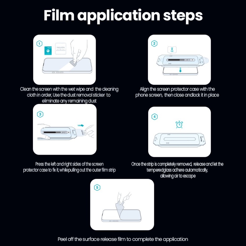 Nillkin Edzett üveg 0.25mm Guardian 2.5D Apple iPhone Air fekete (applikátorral)