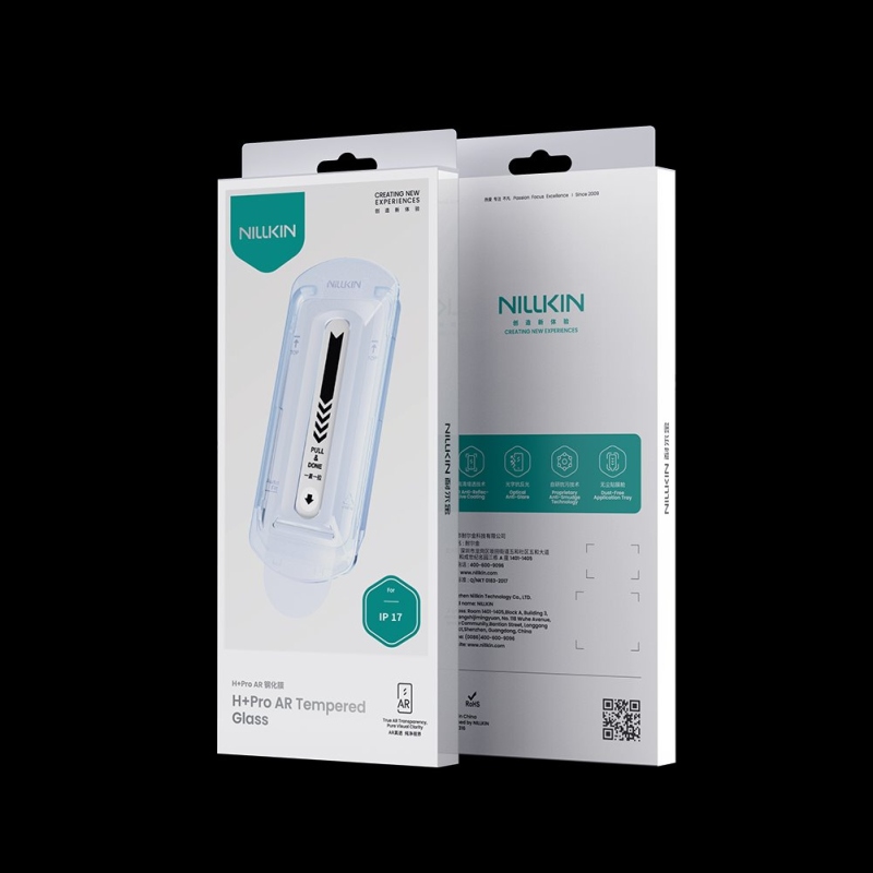 Nillkin edzett üveg 0.2mm H+ PRO 2.5D tükröződésmentes Apple iPhone 17 készülékhez (applikátorral)