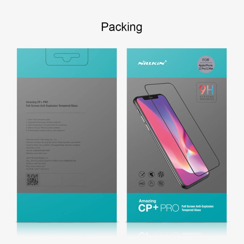 Nillkin edzett üveg 2.5D CP+ PRO fekete az Apple iPhone 12/12 Pro 6.1 iPhone 12/12-hez