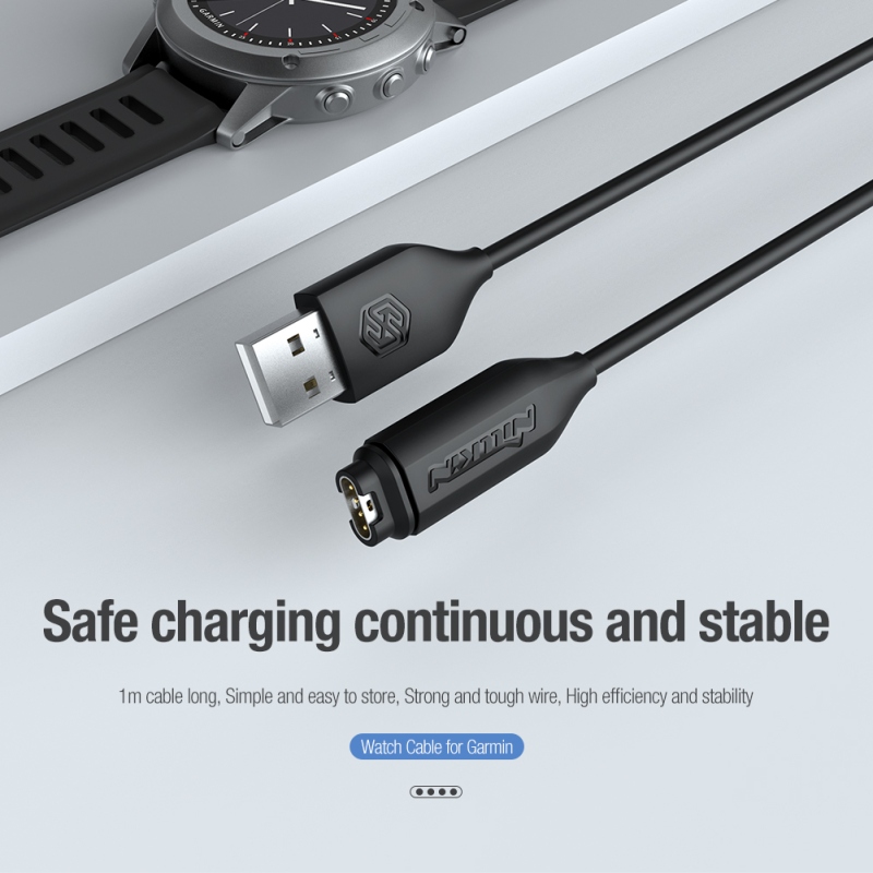 Nillkin USB adat- és töltőkábel Garmin órához Fekete