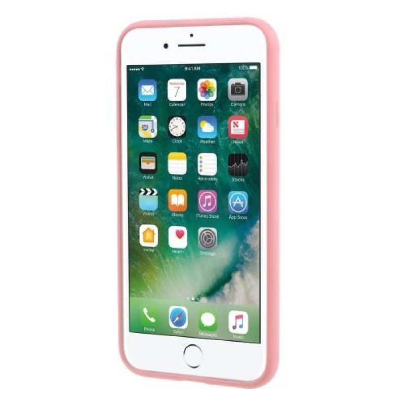 Nimm műanyag tok PU bőr bevonattal iPhone 8 és iPhone 7 készülékhez - flamingó