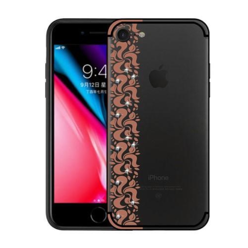 Nixi zselés tok csipke motívummal iPhone 7 és iPhone 8 készülékhez - barna