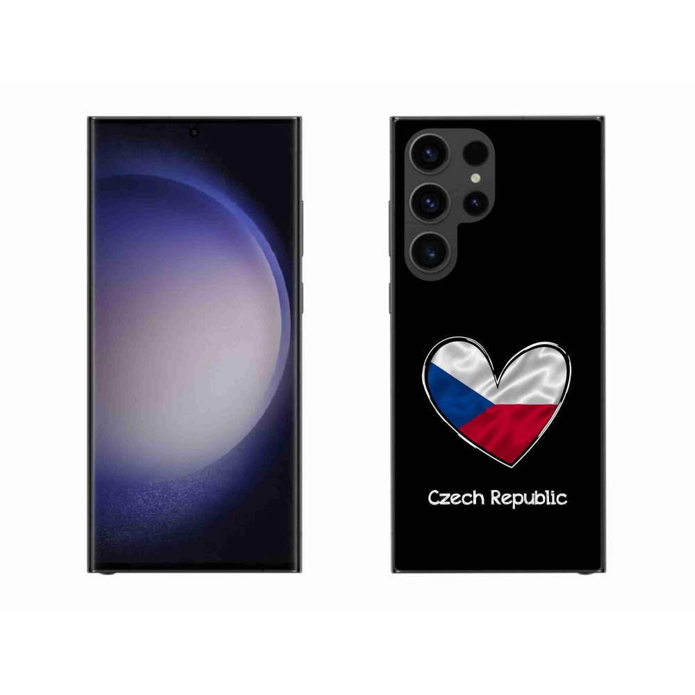 Gél védőhuzat mmCase Samsung Galaxy S23 Ultra 5G - zászlós szív fekete háttérrel
