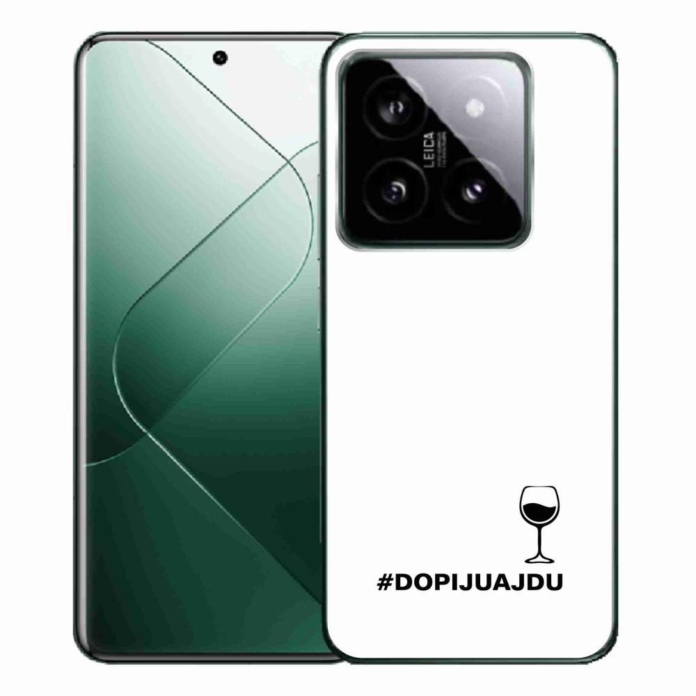 Gél borítás mmCase a Xiaomi 14 Pro-hoz - bor motívum fehér háttérrel