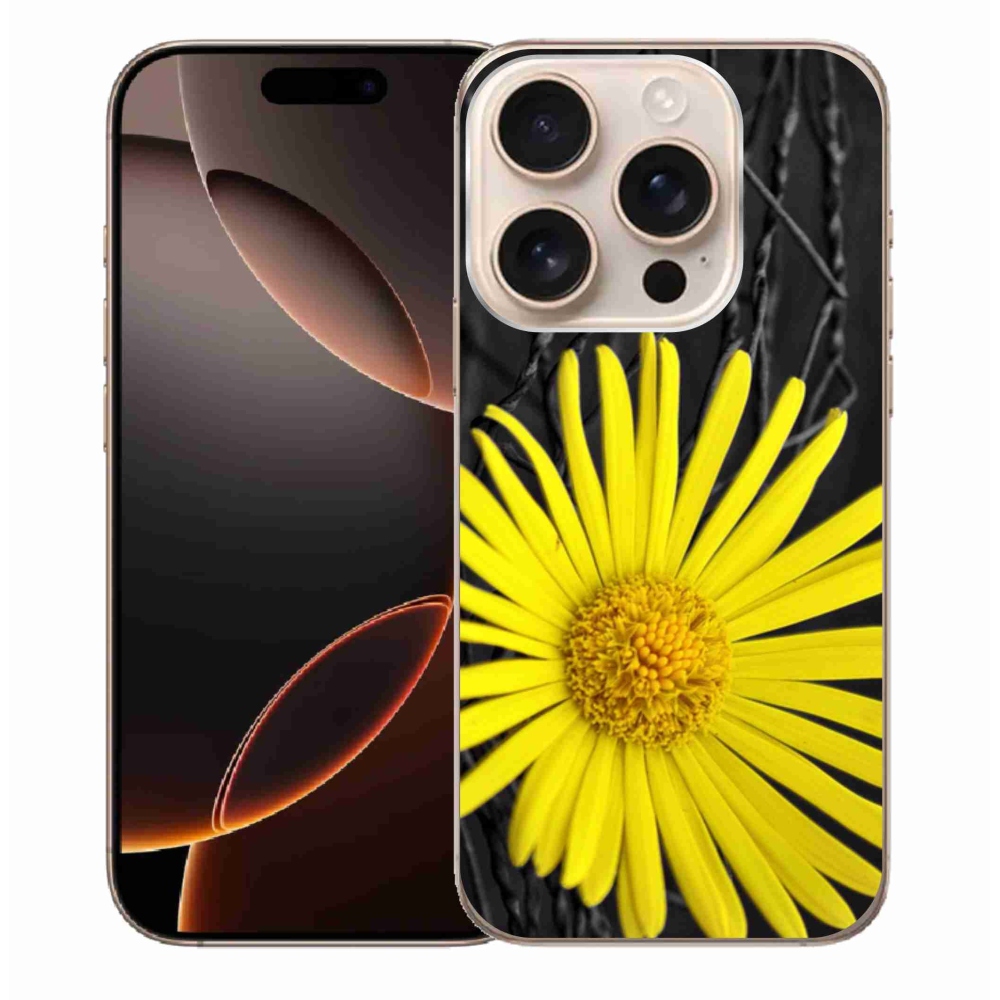Gél védőhuzat mmCase iPhone 16 Pro Max készülékhez - sárga virág