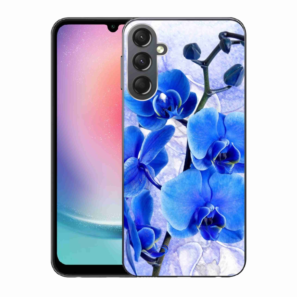 Gél védőhuzat mmCase Samsung Galaxy A24 készülékhez - kék virágok