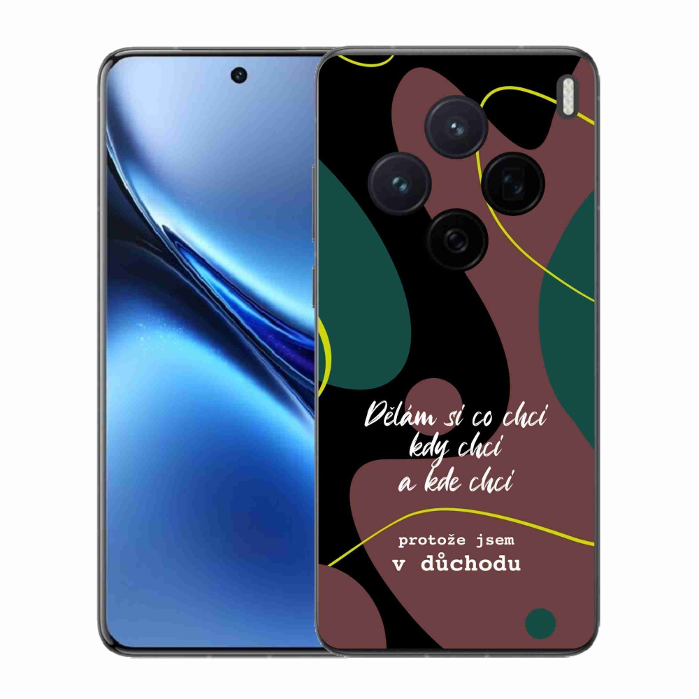 Gél borító mmCase a Vivo X200 5G készülékhez - vicces szöveg 10 fekete háttér