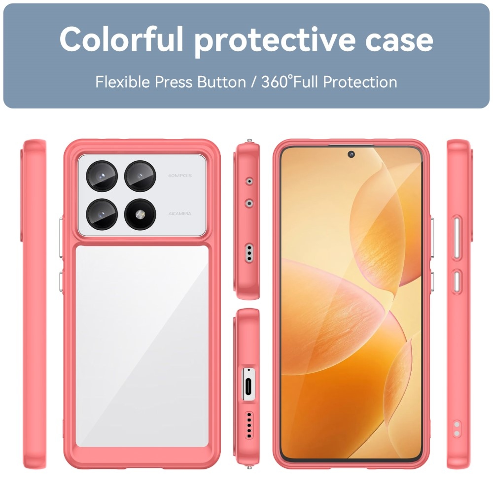 Gél tok fix hátlappal a Xiaomi Poco X6 Pro 5G készülékhez - piros