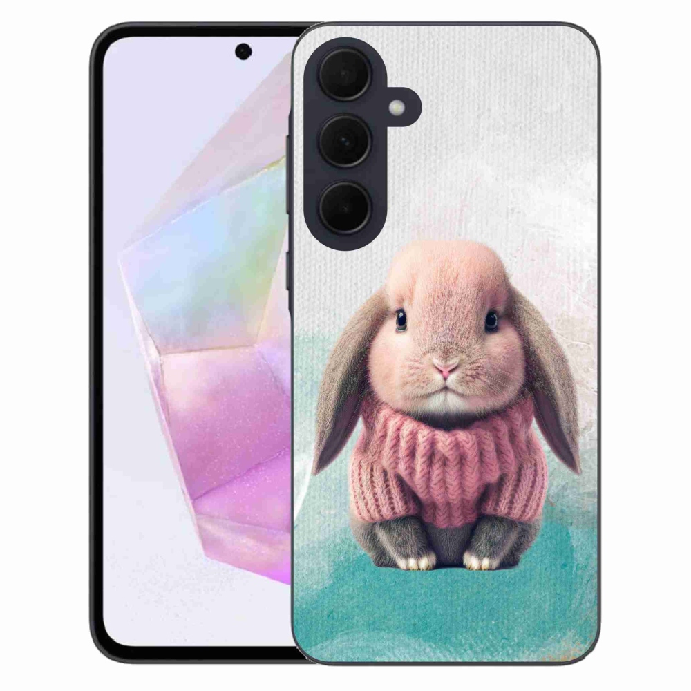 Zselés borítás mmCase Samsung Galaxy A35 5G - nyúl pulóverben