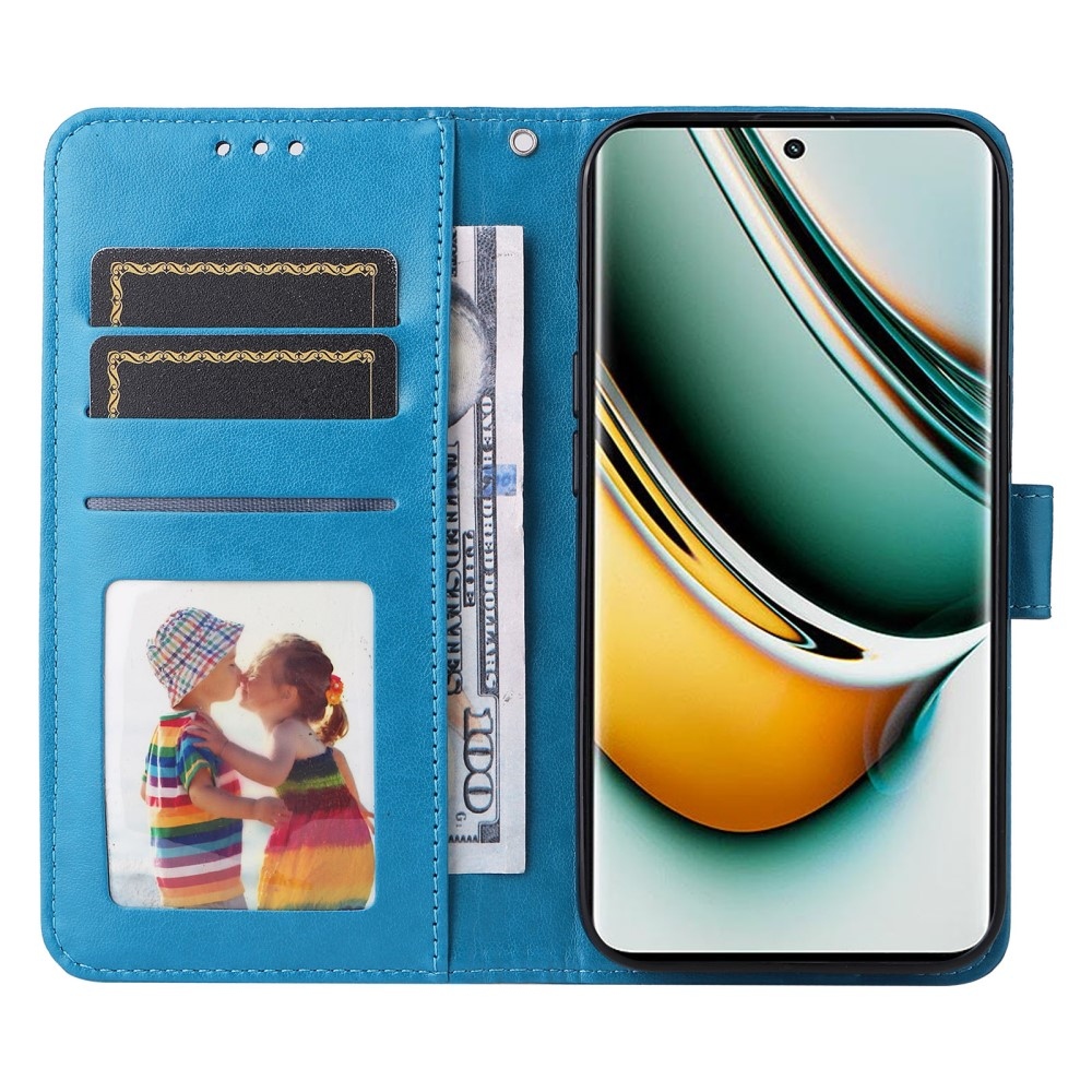 Napraforgó könyvtáska a Realme 11 Pro 5G/11 Pro+ 5G számára - kék