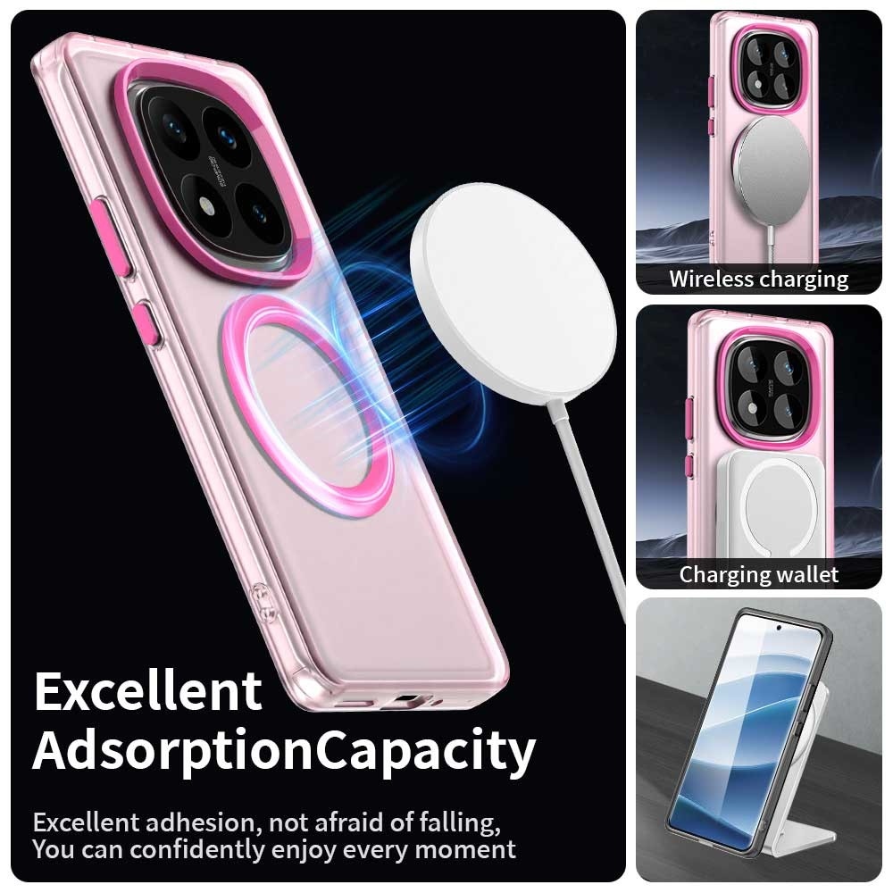 Candy zselés tok MagSafe-val a Xiaomi Redmi Note 14 Pro-ra - rózsaszínű