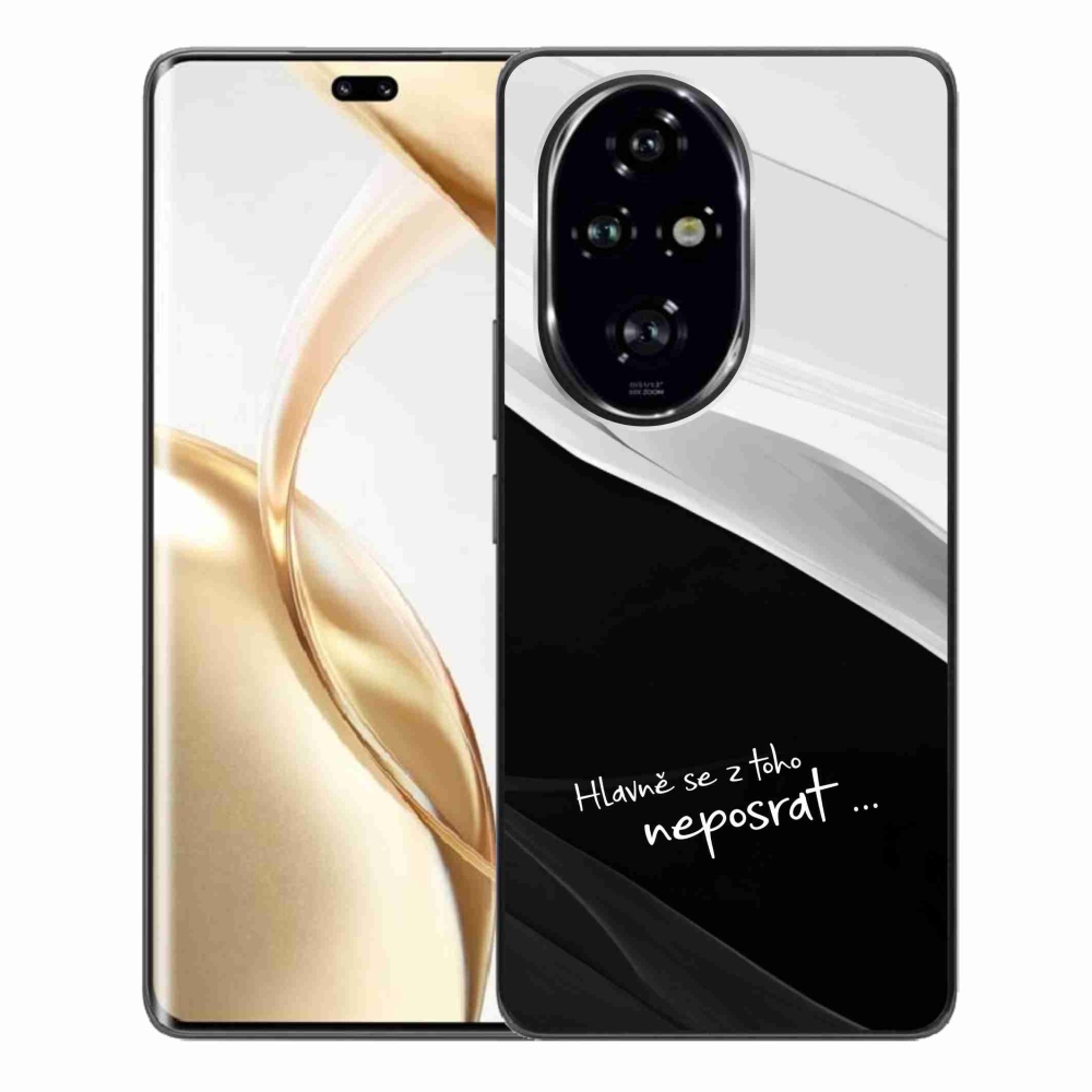 Gél borító mmCase a Honor 200 Pro 5G számára - vicces szöveg 13 fekete és fehér háttérrel