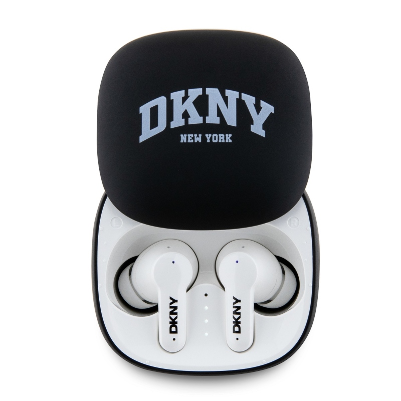 DKNY 3D gumiból készült matt felületű TWS vezeték nélküli fejhallgató fekete