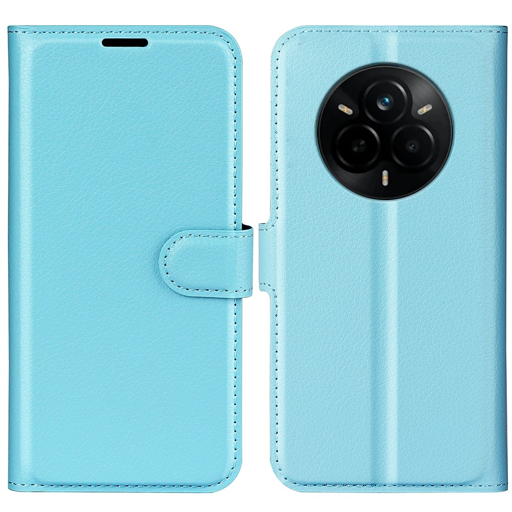 Litchi könyvtáska a Realme 14 Pro+ 5G készülékhez - kék