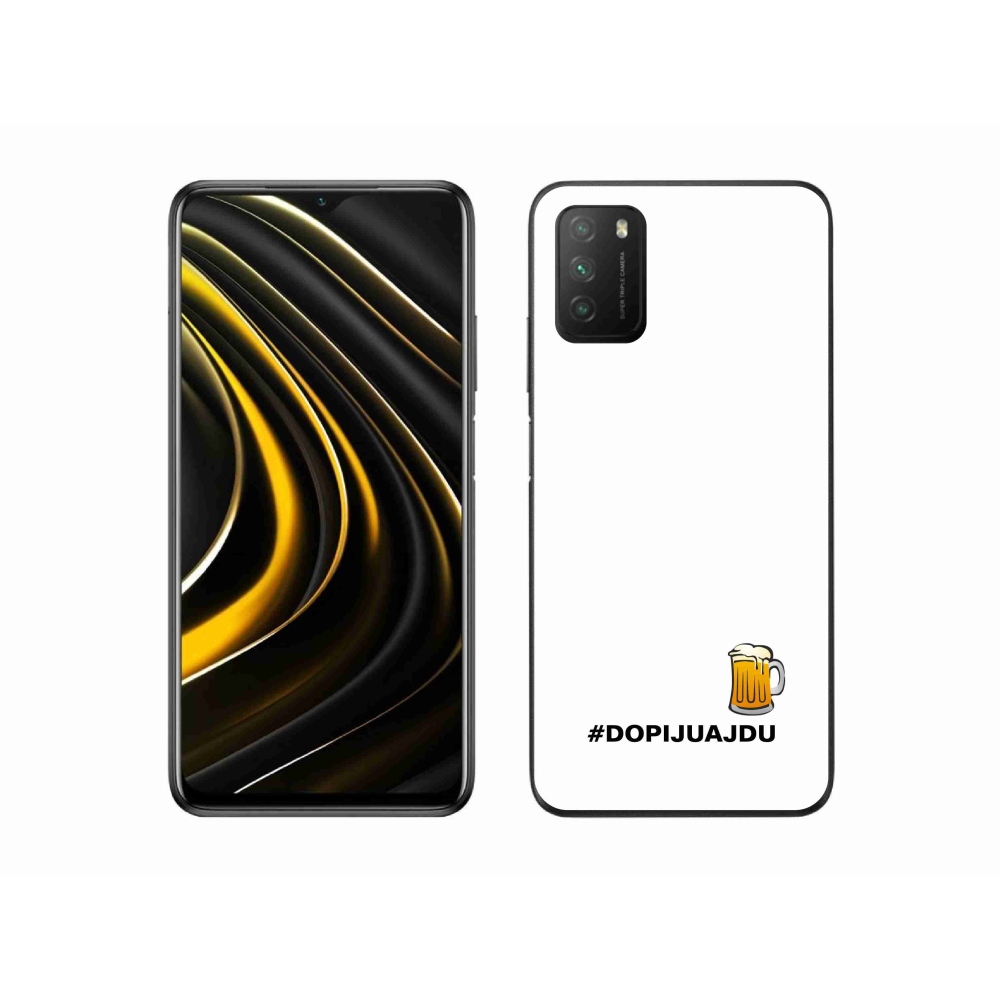 Gél borító mmCase a Xiaomi Poco M3-hoz - sör motívum 1 fehér háttér