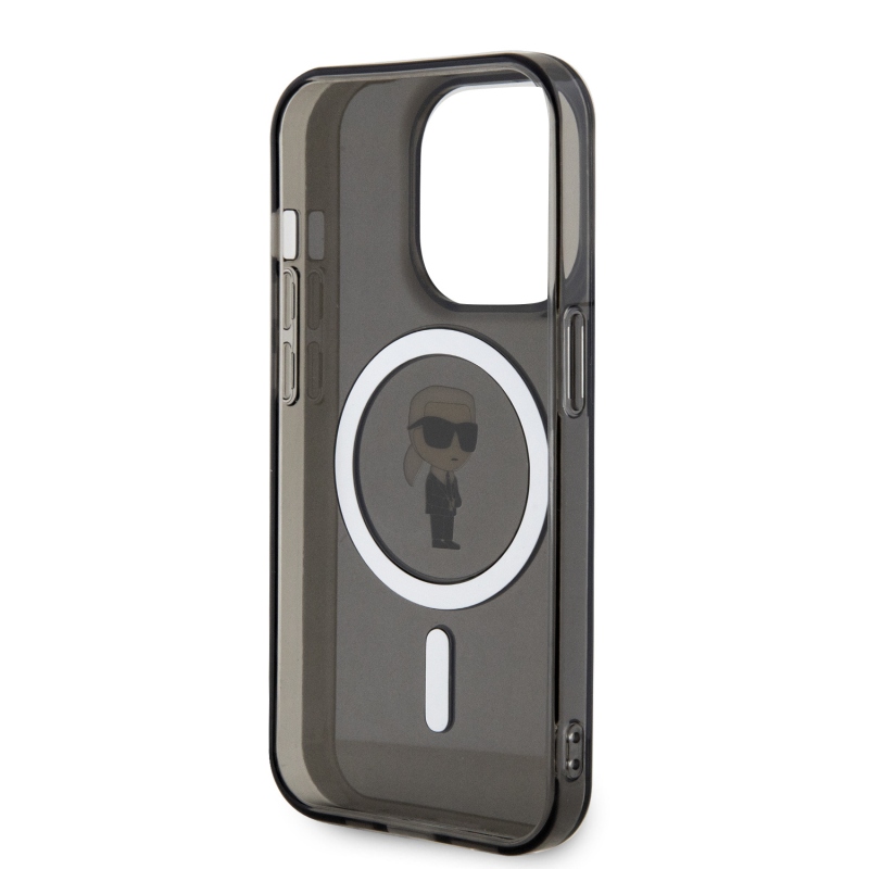 Karl Lagerfeld IML IML Ikonik MagSafe hátlap iPhone 15 Pro-hoz Fekete