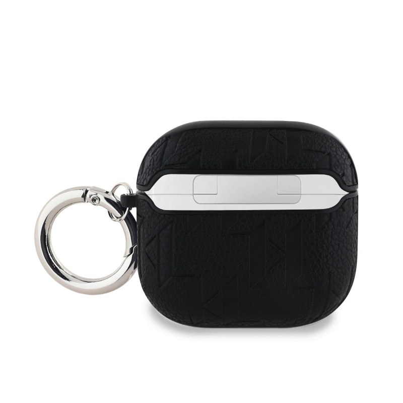 Karl Lagerfeld PU dombornyomott Karl és Choupette fejek tok az AirPods 4 készülékhez Fekete