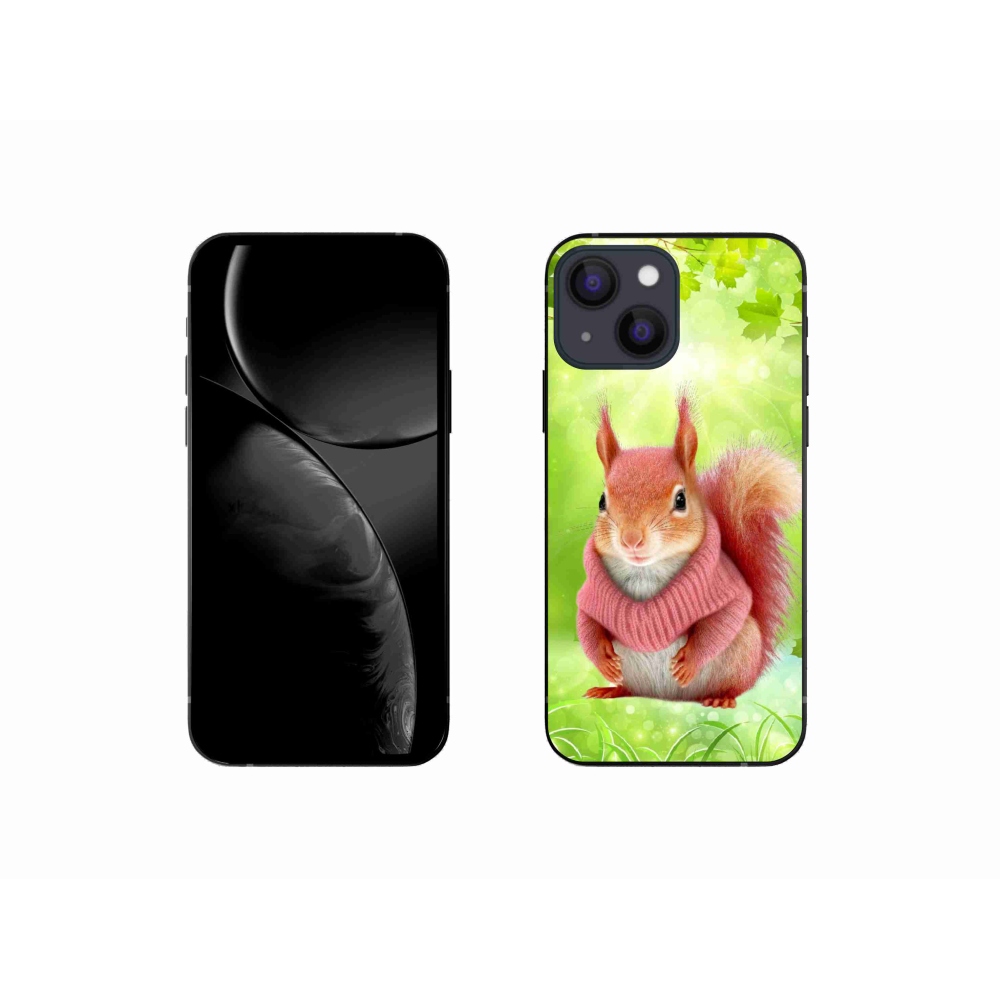 Zselés borítás mmCase iPhone 13 mini készülékhez - mókus pulóverben