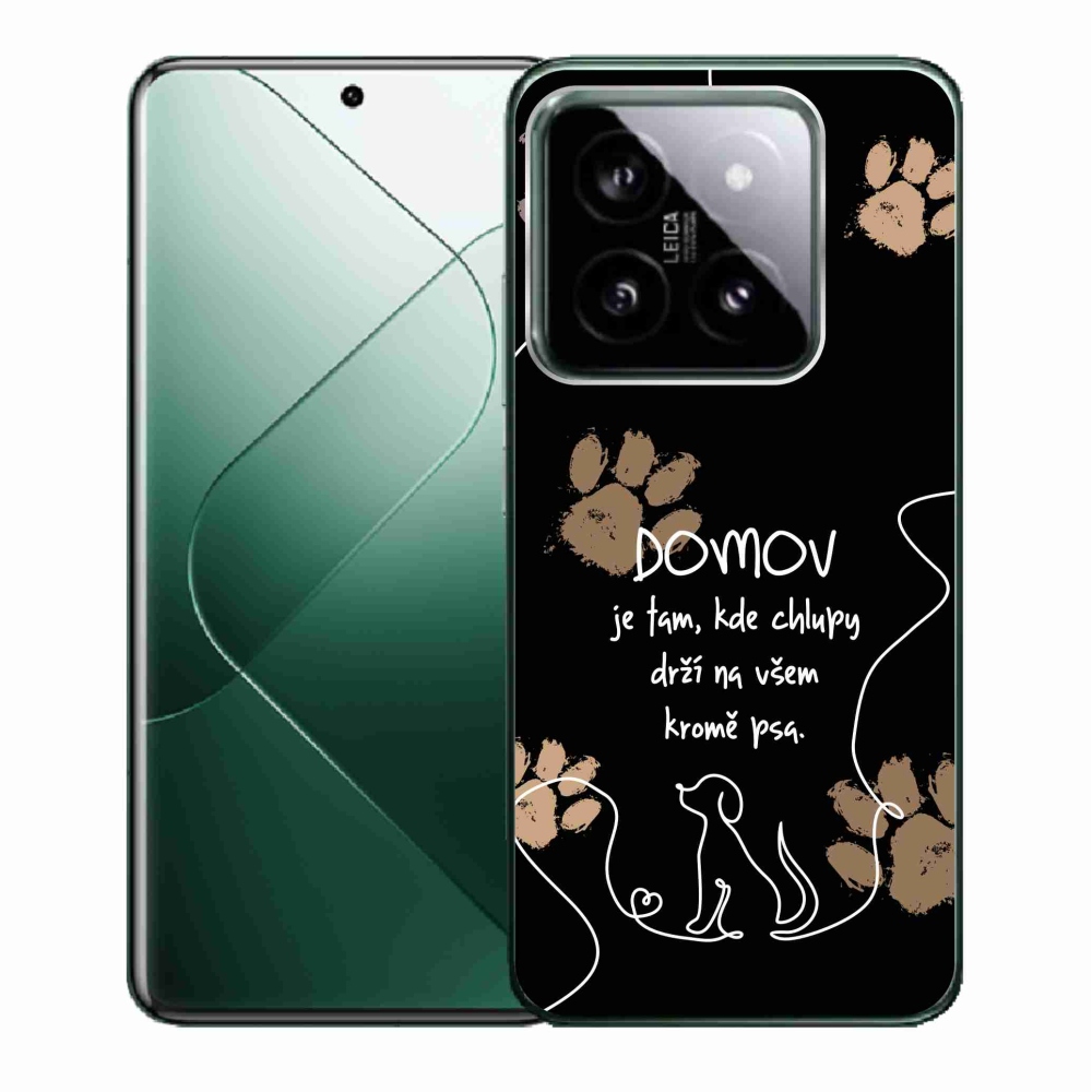 Gél borító mmCase a Xiaomi 14-hez - kutya motívum fekete háttérrel