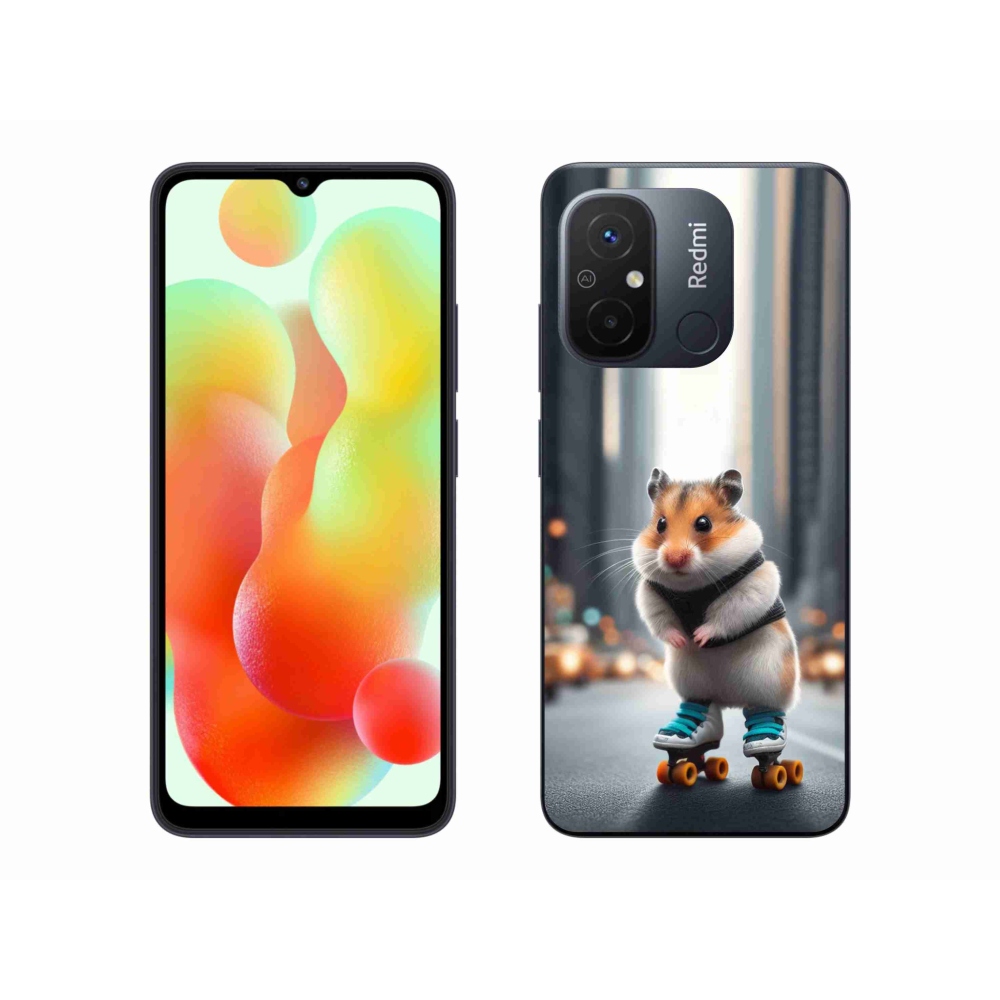 Gél borítás mmCase a Xiaomi Redmi 12C-hez - hörcsög a korcsolyán