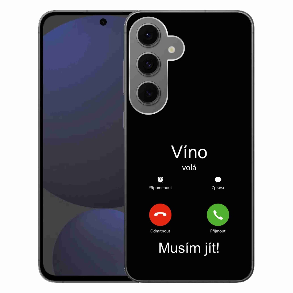 Gél borítás mmCase Samsung Galaxy S24 FE készülékhez - bor hívások fekete háttérrel