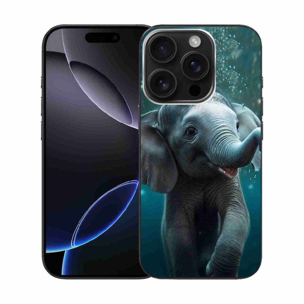 Zselés borítás mmCase iPhone 16 Pro készülékhez - elefánt a víz alatt