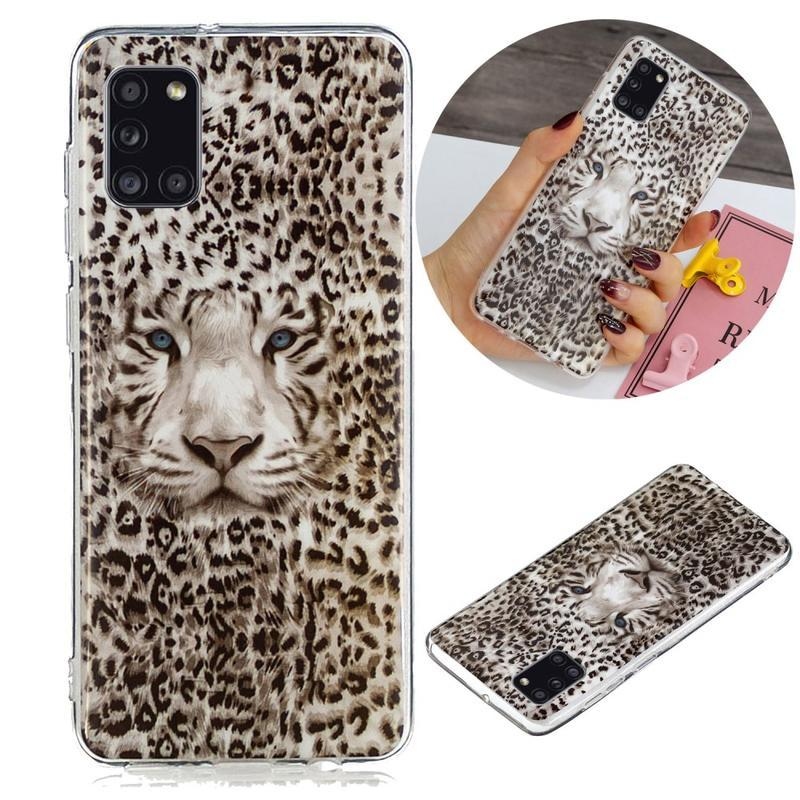 Éjjeli fényes zselés tok mobil Samsung Galaxy A31 - leopárd