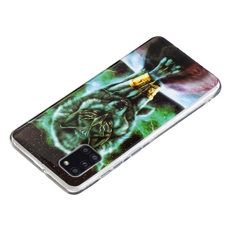 Éjfényes zselés tok mobil Samsung Galaxy A31 - farkas