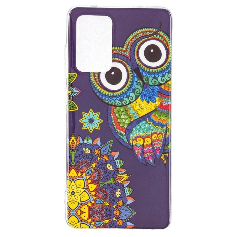 Éjjeli fényes zselés tok mobil Samsung Galaxy A52 5G/4G/A52s 5G - színes bagoly