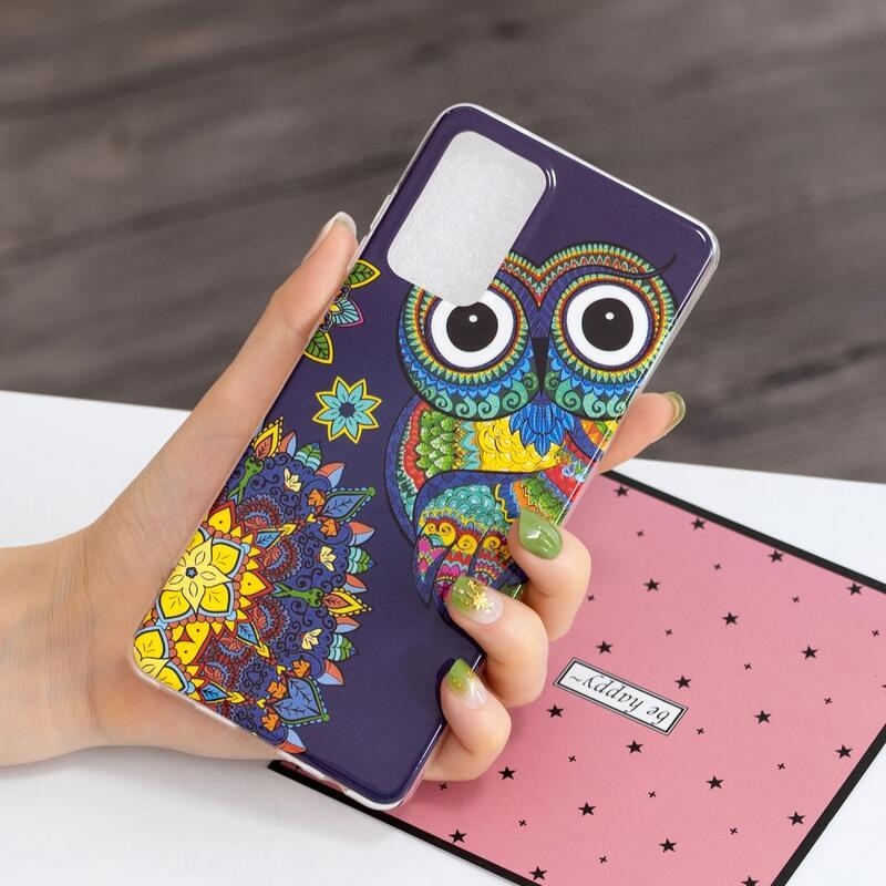 Éjjeli fényes zselés tok mobil Samsung Galaxy A52 5G/4G/A52s 5G - színes bagoly