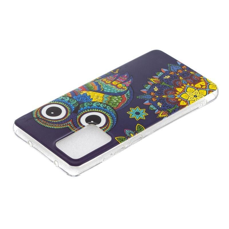 Éjjeli fényes zselés tok mobil Samsung Galaxy A52 5G/4G/A52s 5G - színes bagoly