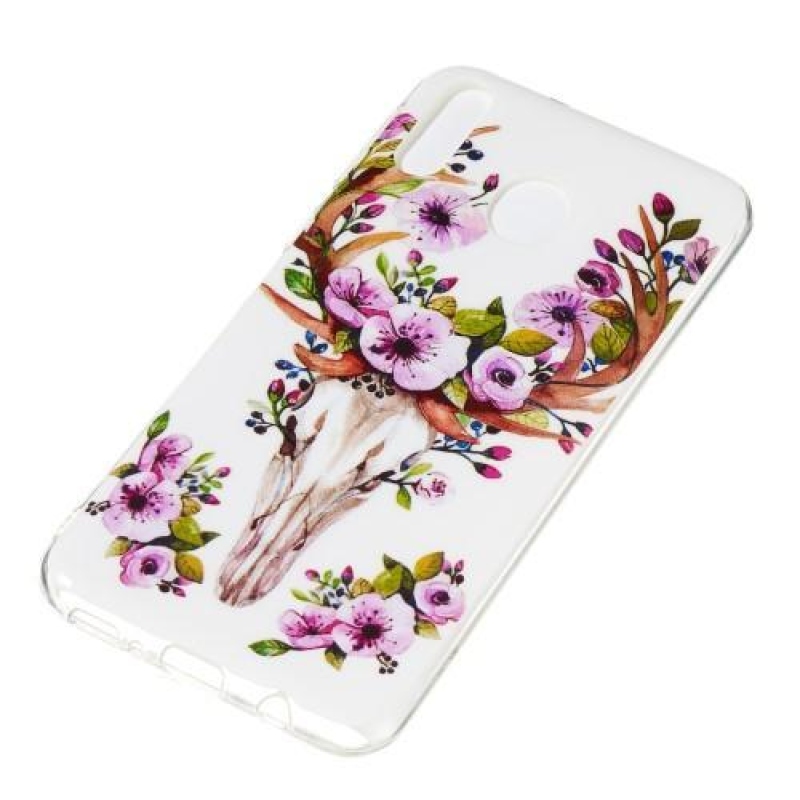Éjfényes zselés tok mobiltelefonhoz Samsung Galaxy M20 - virágos jávorszarvas