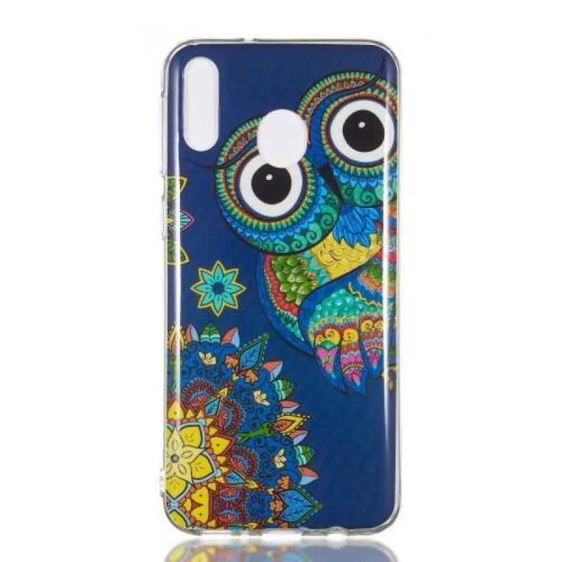 Éjjeli fényes zselés tok mobil Samsung Galaxy M20 - bagoly