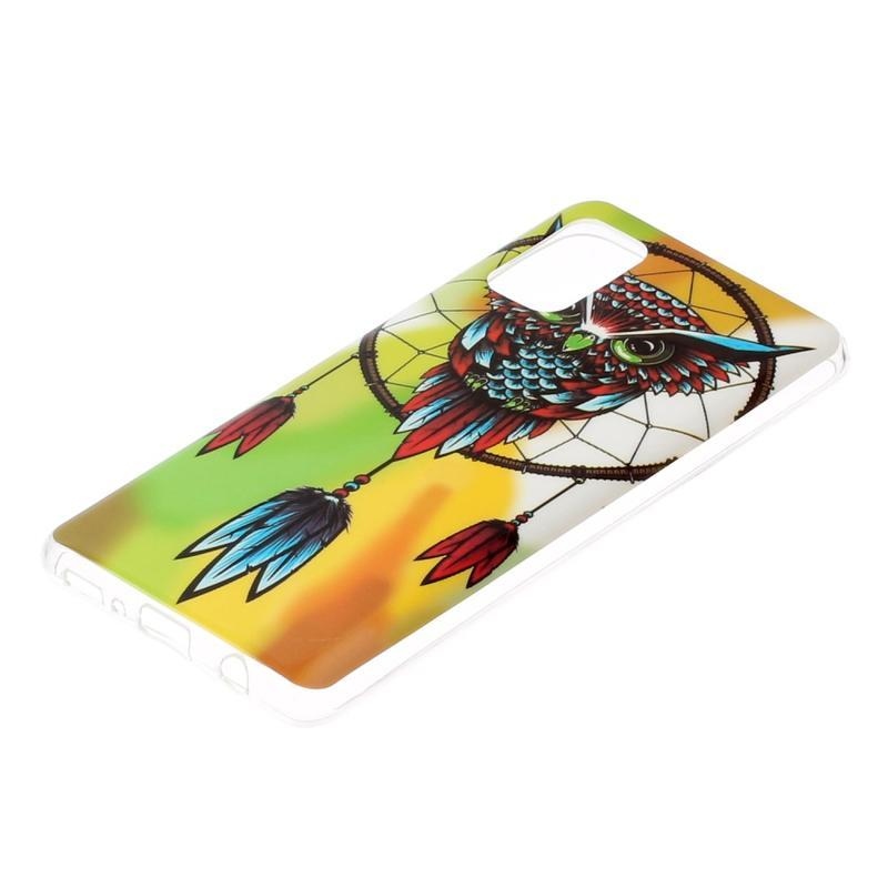 Éjjeli fényes zselés tok mobil Samsung Galaxy A41 - nagy bagoly