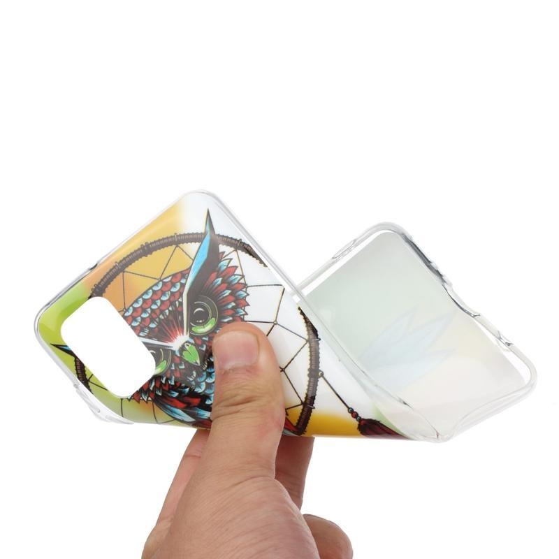 Éjjeli fényes zselés tok mobil Samsung Galaxy A41 - nagy bagoly