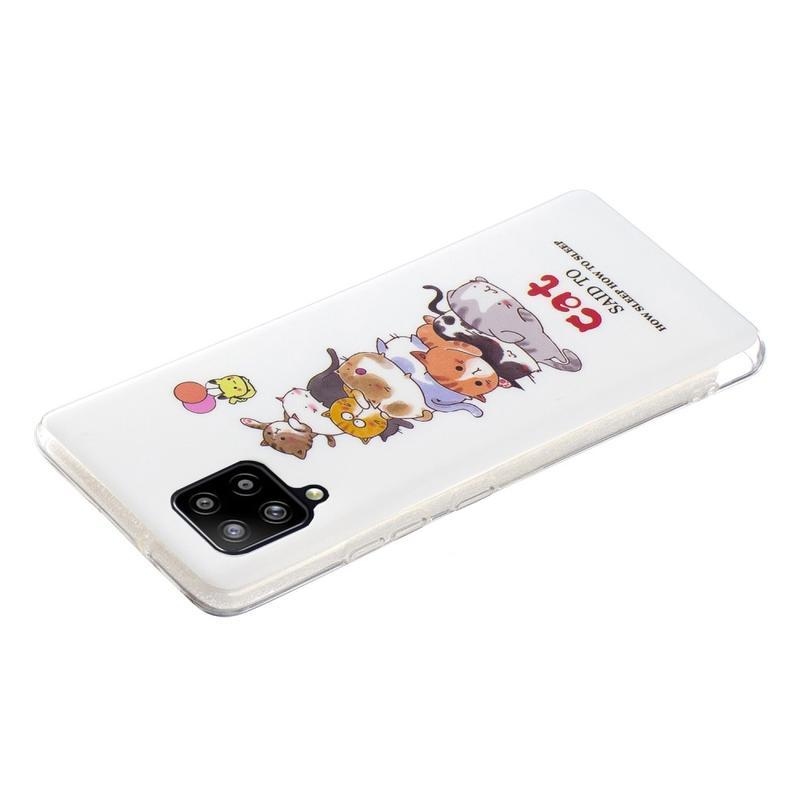 Éjjeli fényes gél tok mobil Samsung Galaxy A42 5G - macskák